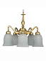 Classic Down Facing 5 Light Brass Chandelier люстра FOS Lighting L56-PLCrack-CH5