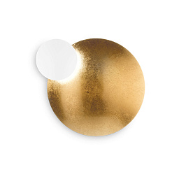 259062 Ideal lux Eclissi настенный светильник с шарообразным плафоном и золотым диском