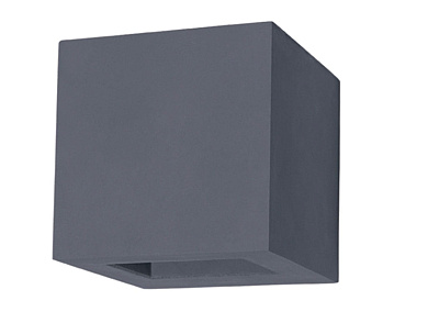 фасадный настенный светильник кубического дизайна с нижним световым потоком