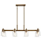 Aivian 42" 8 Light Linear Chandelier with Clear Glass Weathered Brass люстра 52400WBR Kichler — фото 1