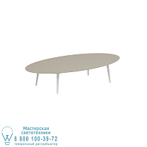 ВЫСОКИЙ СТОЛ STYLETTO LOUNGE 250X130CM АЛЮМИНИЕВЫЕ НОЖКИ БЕЛАЯ КЕРАМИЧЕСКАЯ СТОЛЕШНИЦА ЖЕМЧУЖНО-СЕРЫЙ Royal Botania