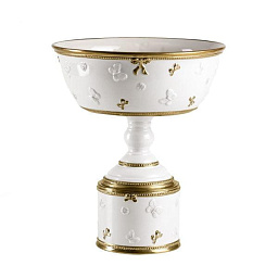 0006729-402 Villari Butterfly фруктовая чаша бело-золотая на ножке