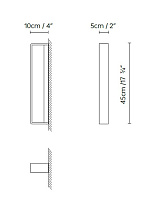 MYN C/W 45 OUTDOOR BLACK; MYN C/W 45 OUTDOOR WHITE LED 6,4W 640lm 2700K 58 x 23 x 23 cm; MYN C/W 45 OUTDOOR CORTEN CRI≥90 230V DIM PHASE CUT VOL 0,03 m³; MYN C/W 45 OUTDOOR BRONZE