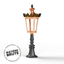 Louvre N° 7; one-piece clear glass Built-in LED 2700°K warm white 13W; Raw copper