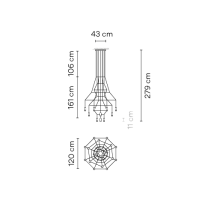 Wireflow Chandelier,Pendant Black 2700K,DALI 1-10V PUSH