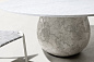 Gervasoni Outdoor Круглый цементный стол со столешницей из каррарского мрамора Gervasoni PID322471