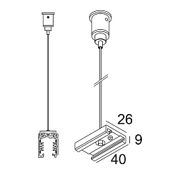 TRACK 3F DIM ON SUSPENSION 3,0m Delta Light OPTIONS комплектующий элемент для трёхфазной трековой системы