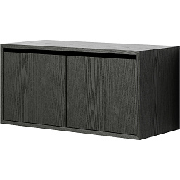 42048 New Works New Works Shelving System низкий шкаф с дверцами в отделке под черный ясень