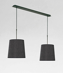 MEREROUKA 2 o28 Davidts lighting Mererouka подвесной светильник с двумя коническими текстильными абажурами на линейном основании