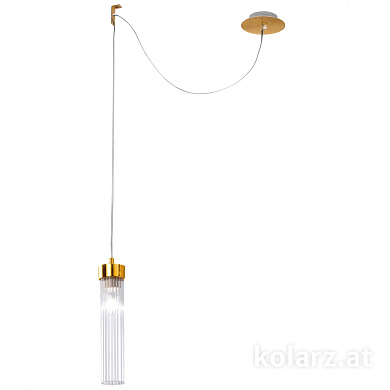 подвесной светильник с шарообразным плафоном и золотой окантовкой