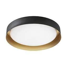 CA126AX2WDI Linea Light Group Crew круглый потолочный светильник с черным корпусом и золотистыми элементами