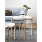 2902-0100 Table Set Design House Stockholm Высокий круглый столик с белой столешницей и деревянными ножками — фото 4
