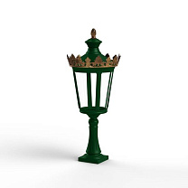 Louvre N° 3; one-piece clear glass Built-in LED 2700°K warm white 13W; Fir green