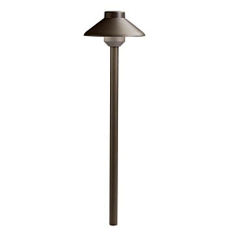 15821AZT Kichler 12 volt led садовый светильник-столбик для дорожек с купольным плафоном бронзового цвета