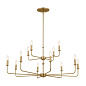 Pallas 42.75" 12 Light Chandelier Brushed Natural Brass люстра 52518BNB Kichler