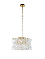 Satin Brass Metal & Crystal LED E14 12x5Watt 100-240Volt IP20 Bulb Excluded D:54 H:230 cm