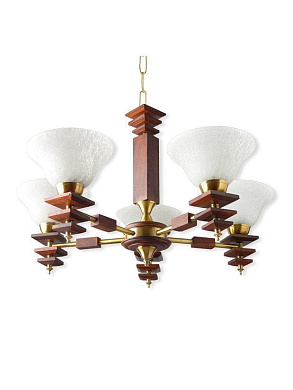 Dolphin Rose Wood Finished 5 Light Energy Saver Chandelier люстра FOS Lighting Dolphin-CRKKatora-CH5