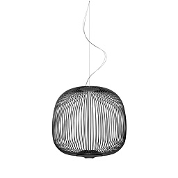 FN2640272ML_20 Foscarini Spokes подвесной светильник с проволочной сферой графитового оттенка