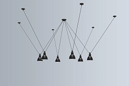 Подвесной светильник Les Acrobates de Gras N°326 Round XL DCW éditions, чёрный, плафоны чёрные 326 P ROUND XL BL-BL