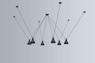 Подвесной светильник Les Acrobates de Gras N°326 Round XL DCW éditions, чёрный, плафоны чёрные 326 P ROUND XL BL-BL