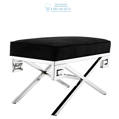 109802 Stool Okura black velvet Eichholtz