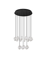 Triac Dimmable Sandy Black & Chrome Metal & Clear Acrylic LED 87Watt 220-240Volt 5057Lm 3000K IP20 D:60 H:210 cm
