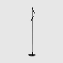 esprit double floor black, black painted lamphead round base