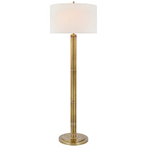 Longacre Floor Lamp полированная старая латунь с льняным абажуром