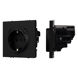 061813 Arlight Механизм розетки с USB зарядкой SCT-NOBE-MUCC-SFPL-BK (230 В, 16A)