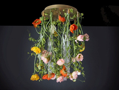 FLOWER POWER POPPY ROUND Светодиодный потолочный светильник из муранского стекла VGnewtrend