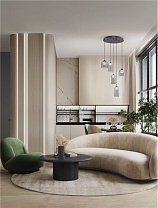 Sandy Black Carbon Steel, Aluminium & Smokey Acrylic LED 24Watt 220-240Volt 590Lm IP20 3000K D:45 H:200 cm