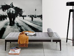 Кушетка Webby Porada со стёжкой капитоне на ножках из ореха WEBBY-DAY-BED-L0N0AK-A34AV