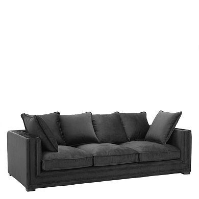 110817 Sofa Menorca jet black  диван Eichholtz