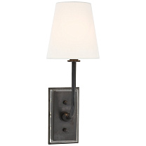Hulton Sconce бронза с кристаллической накладкой и льняным абажуром