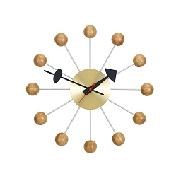 20125007 Ball Clock Vitra Настенные часы с шарообразными метками цвет вишня