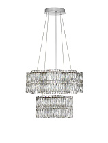 Triac Dimmable Chrome Metal & Crystal LED 56Watt 220-240Volt 4119Lm IP20 3500K D:60 H:150 cm