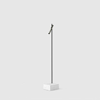 esprit single floor black, brushed gold lamphead carrara marble base