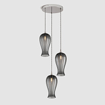 Lantern Light Petite - Grey, 3 Drop Cluster полированный никель