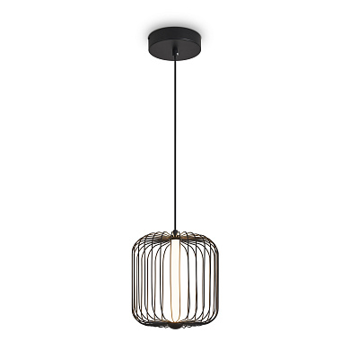 подвесной светильник с решетчатым металлическим корпусом черного цвета