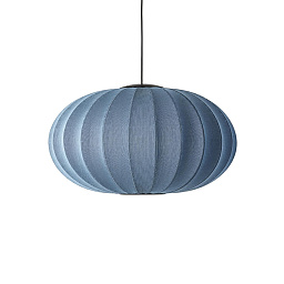 KWO76 BS LED Made by Hand Knit-Wit Подвесной светильник с овальным текстильным абажуром синего цвета с LED