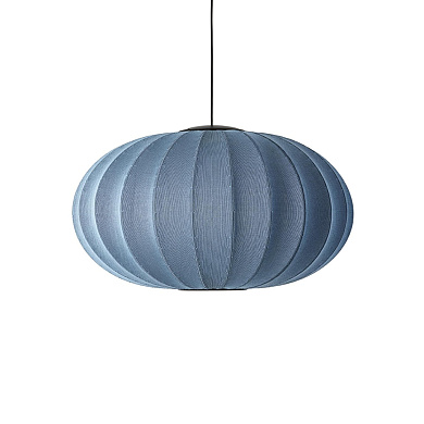 KWO76 BS LED Knit-Wit Made By Hand Подвесной светильник с овальным текстильным абажуром синего цвета с LED