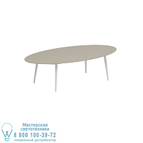 НИЗКИЙ ОБЕДЕННЫЙ СТОЛ STYLETTO 250X130CM АЛЮМИНИЕВЫЕ НОЖКИ БЕЛАЯ КЕРАМИЧЕСКАЯ СТОЛЕШНИЦА ЖЕМЧУЖНО-СЕРЫЙ Royal Botania