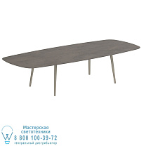 НИЗКИЙ ОБЕДЕННЫЙ СТОЛ STYLETTO 300X120CM, АЛЮМИНИЕВЫЕ НОЖКИ, ПЕСОЧНАЯ КЕРАМИЧЕСКАЯ СТОЛ, TERRA MARRONE Royal Botania