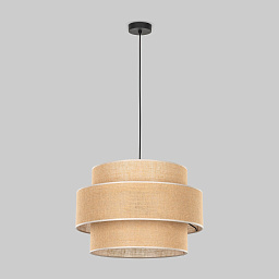 a068435 TK Lighting Calisto подвесной светильник с цилиндрическим многослойным текстильным абажуром