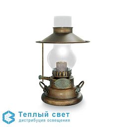 1616 Moretti Luce Taverna настольная лампа с металлическим основанием и стеклянным абажуром в ретро-стиле