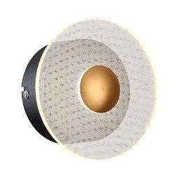 Бра Favourite Solskin 4317-1W — круглое настенное бра-диск из акрила с латунной сердцевиной