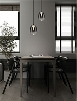 Gradient Smokey Gray Glass & Matt Black Metal Base LED 3Watt 220-240Volt 120Lm IP20 3000K D:16 H:37-227 cm
