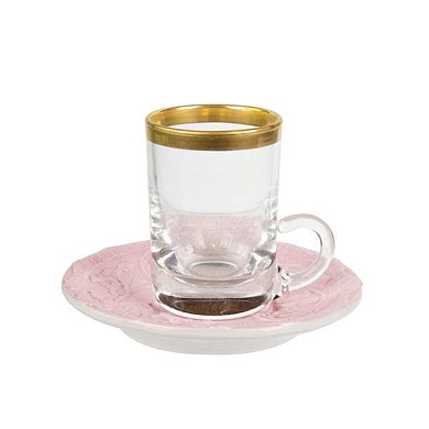 Taormina pink arabic tea cup and saucer small size чашка, Villari