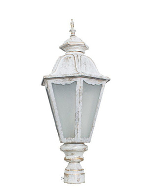 Pristine White Gold Traditional Cast Aluminium Small Gate Light уличный светильник FOS Lighting 3199-WhiteGold-S-GL1