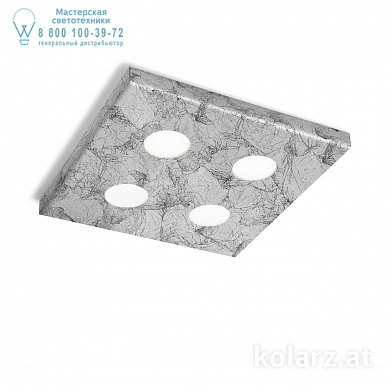 Kolarz CLICK A1345.14Q.VinAg потолочный светильник серебро длина 40cm ширина 40cm макс. высота 3cm 4 лампы gx53